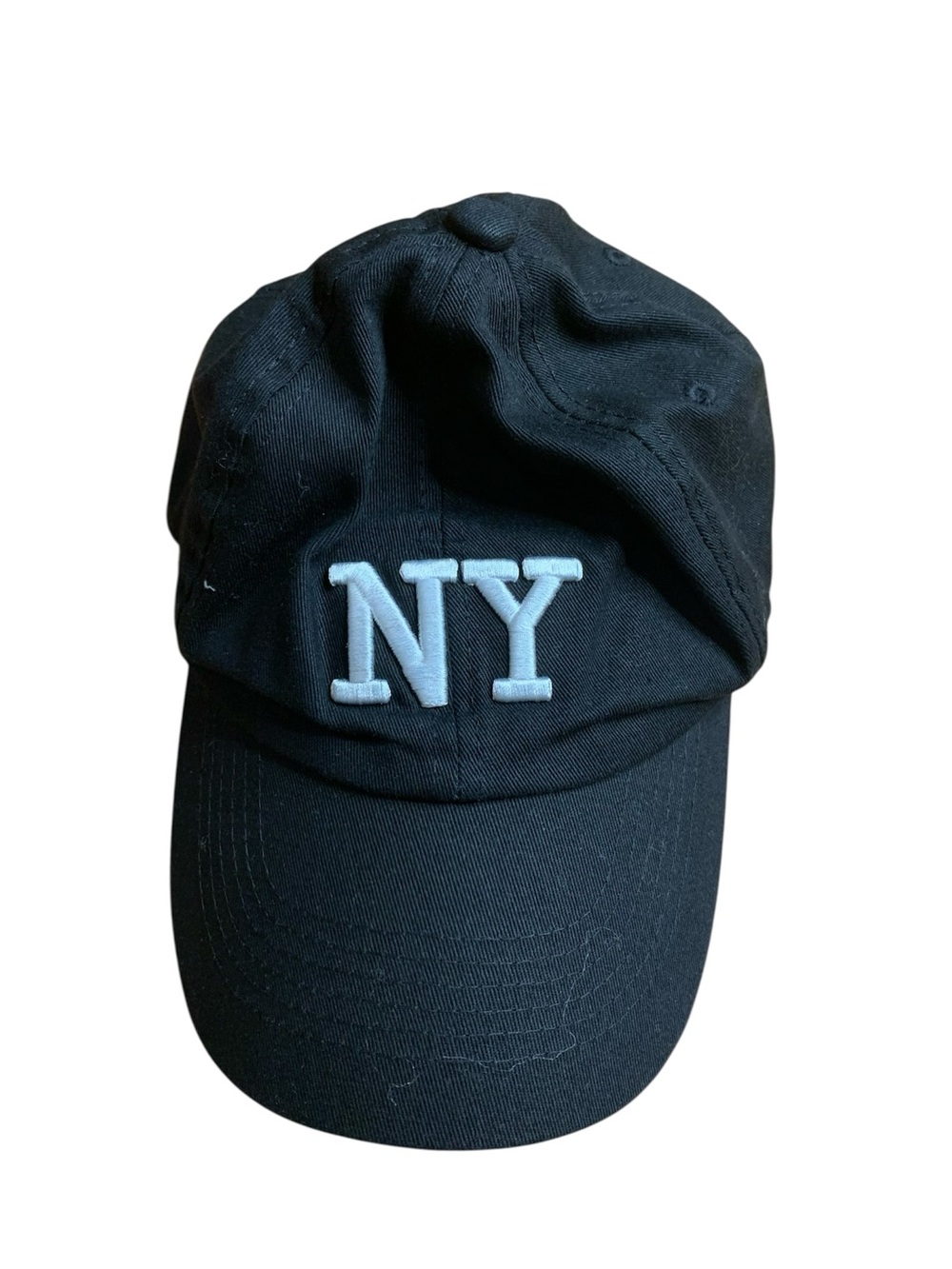 Unbranded Black NY Embroidered Dad Hat | Adjustable Metal Buckle Cap